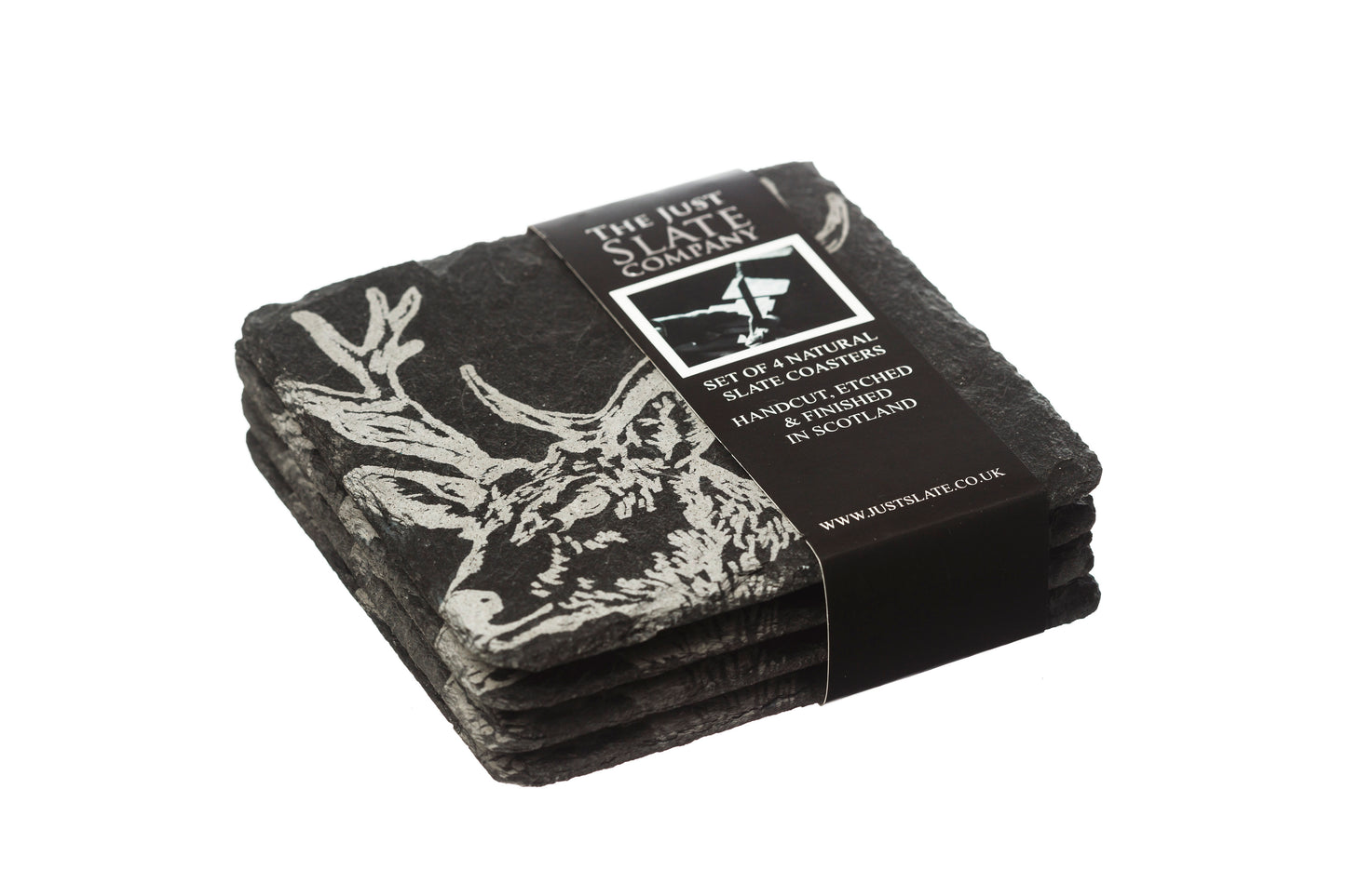 4 Slate Coasters - Country Animals