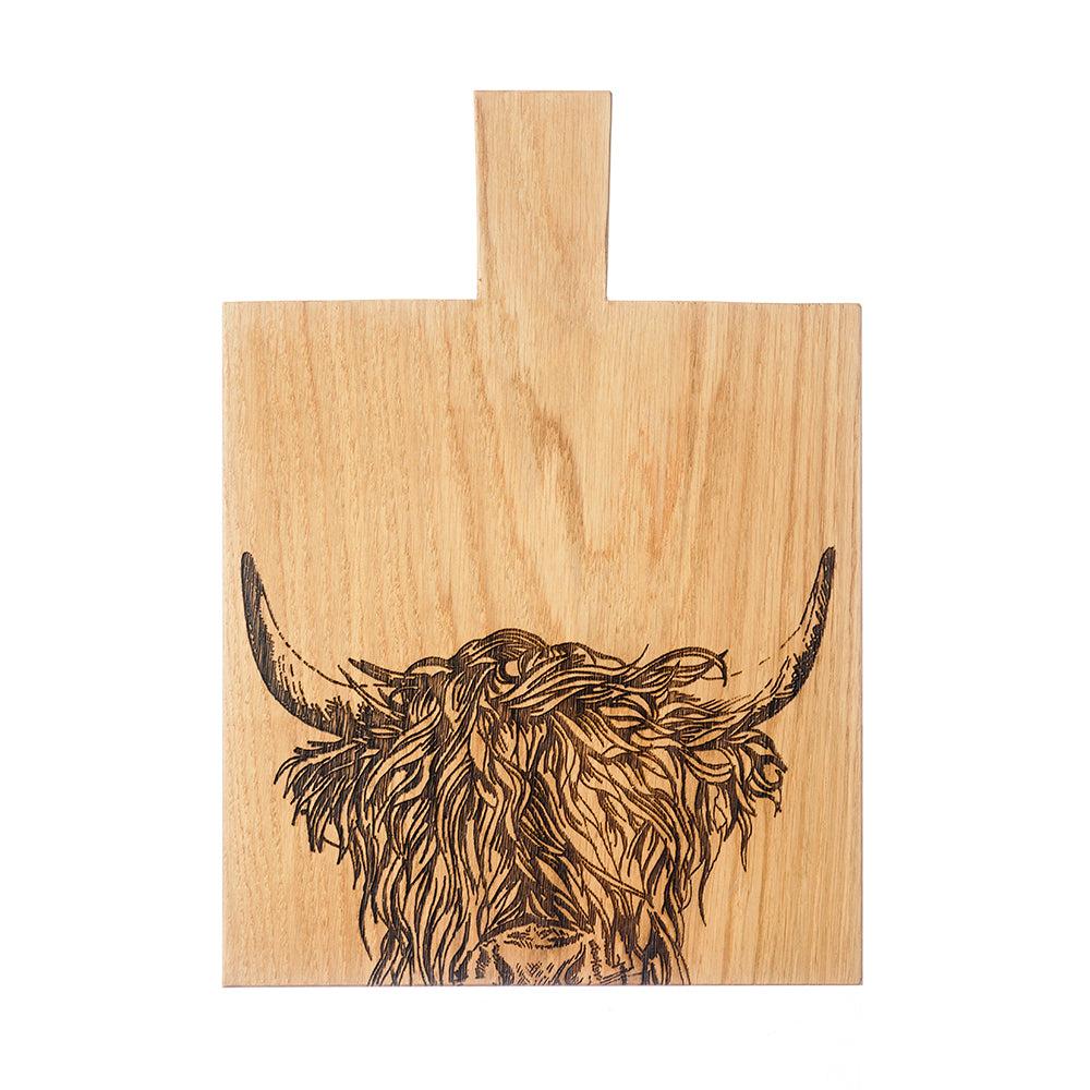 Oak Paddle - Medium - Highland Cow