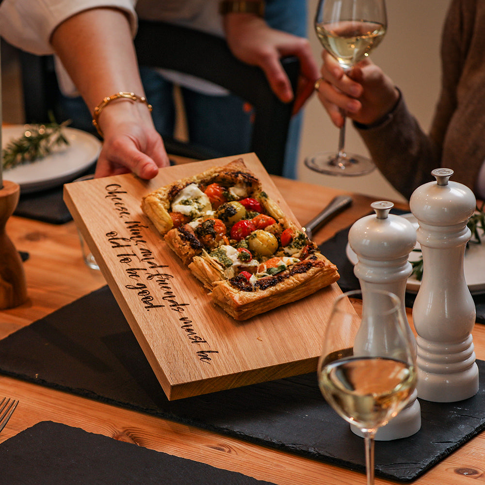 Oak Serving Board - 30cm - Cheese, Wine & Friends