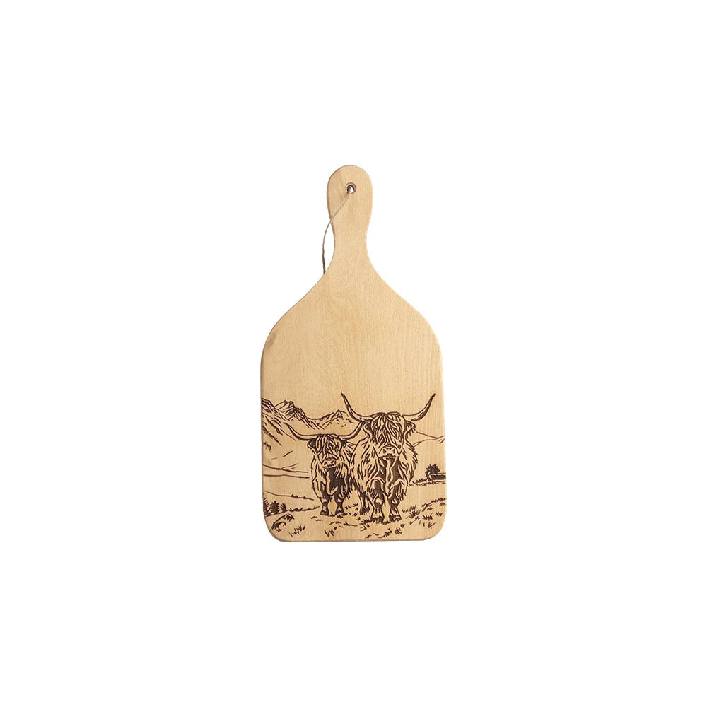 Beech Hanging Paddle - Small - Highland Cow