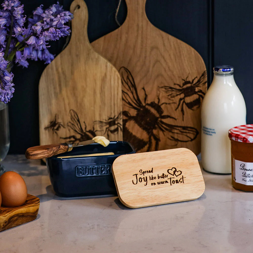 Blue Butter Dish - Spread The Joy
