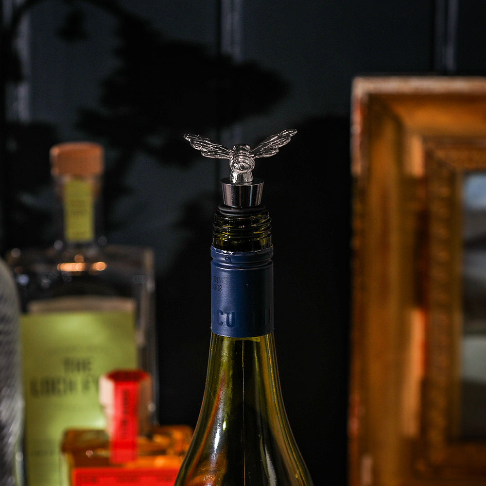 Bottle Stopper - Silver - Bee