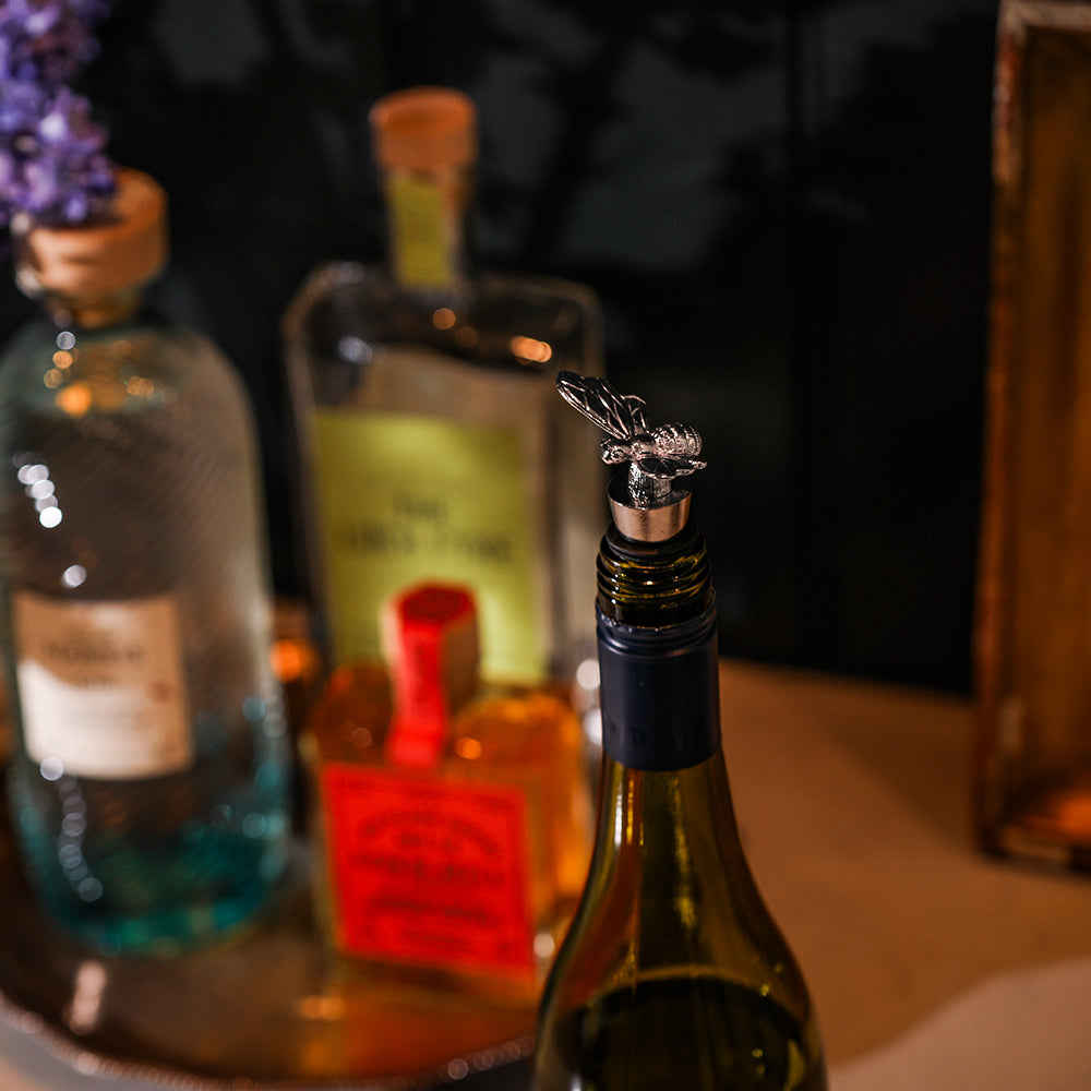 Bottle Stopper - Silver - Bee