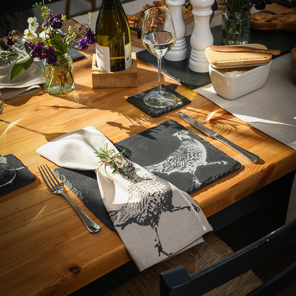 4 Slate Coasters - Pheasant