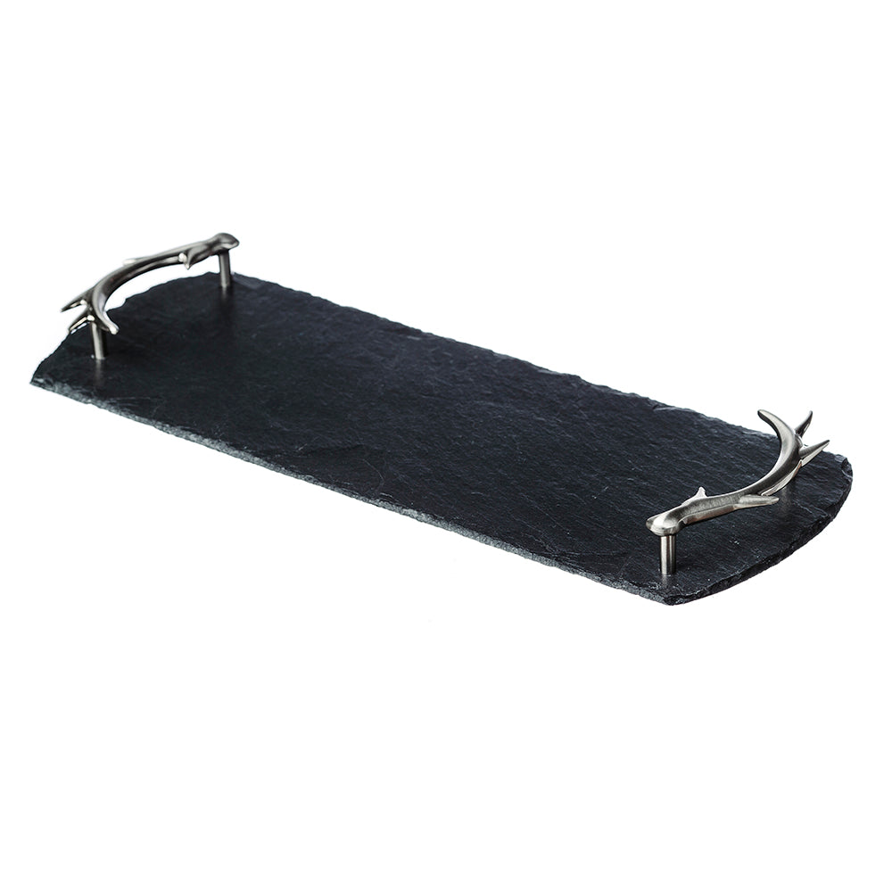 Slate Serving Tray - Small - Antler Handles - Gift Boxed