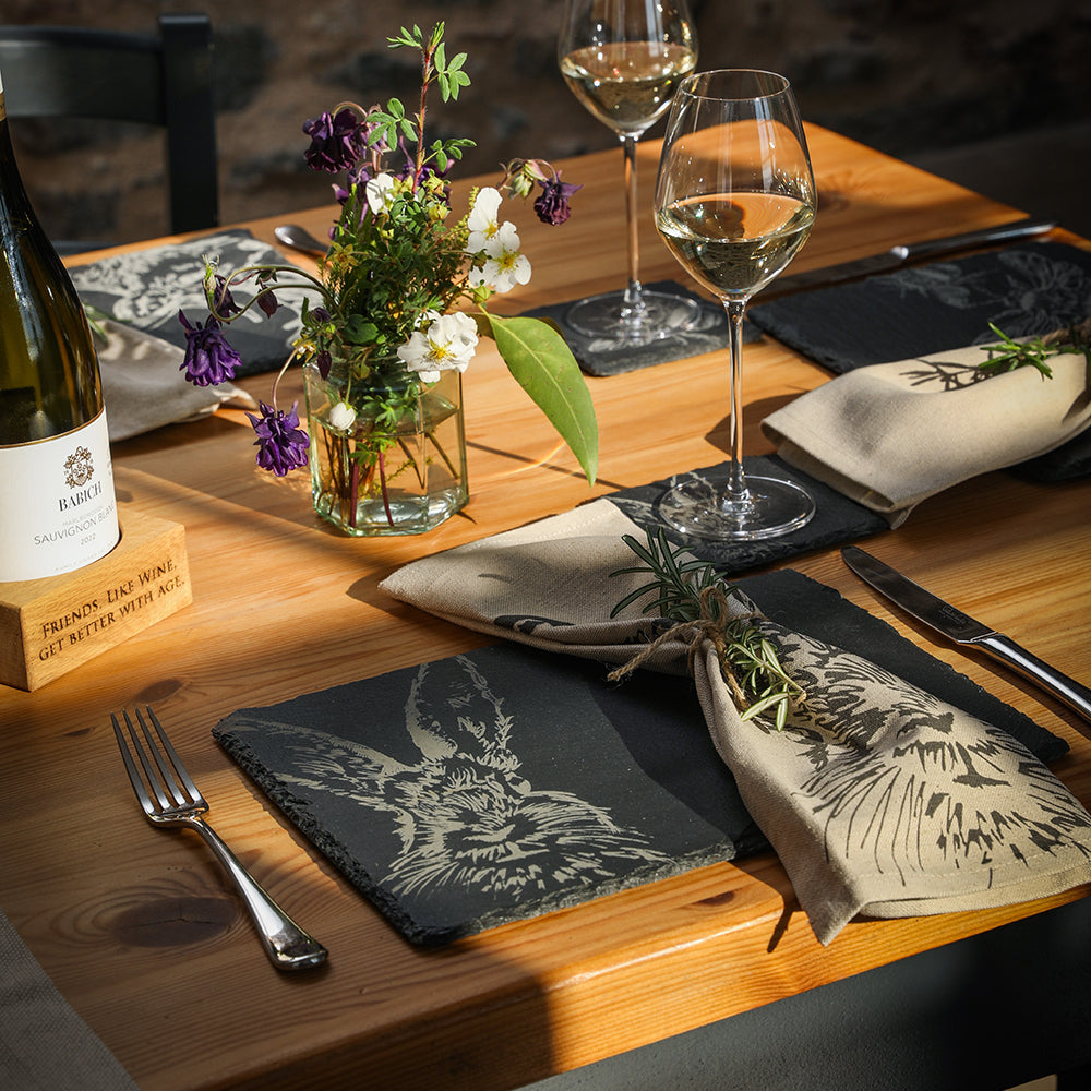 2 Slate Place Mats - Hare