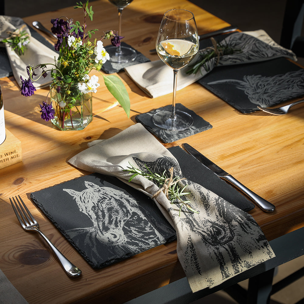 2 Slate Place Mats - Horse Portrait