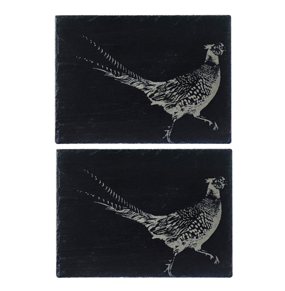 2 Slate Place Mats - Pheasant