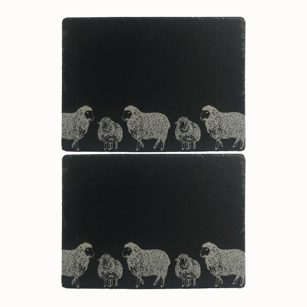 2 Slate Place Mats - Sheep