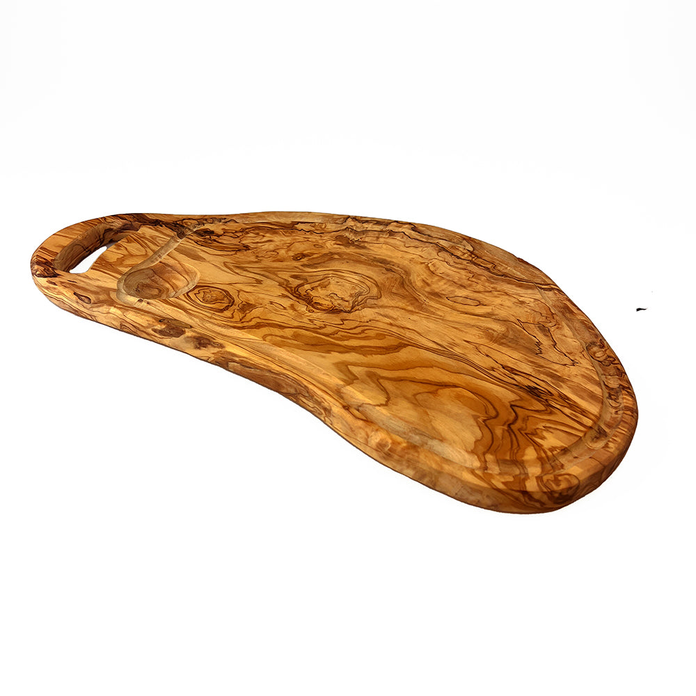 Olive Wood - Handled Carving Board (with Groove) 47cm