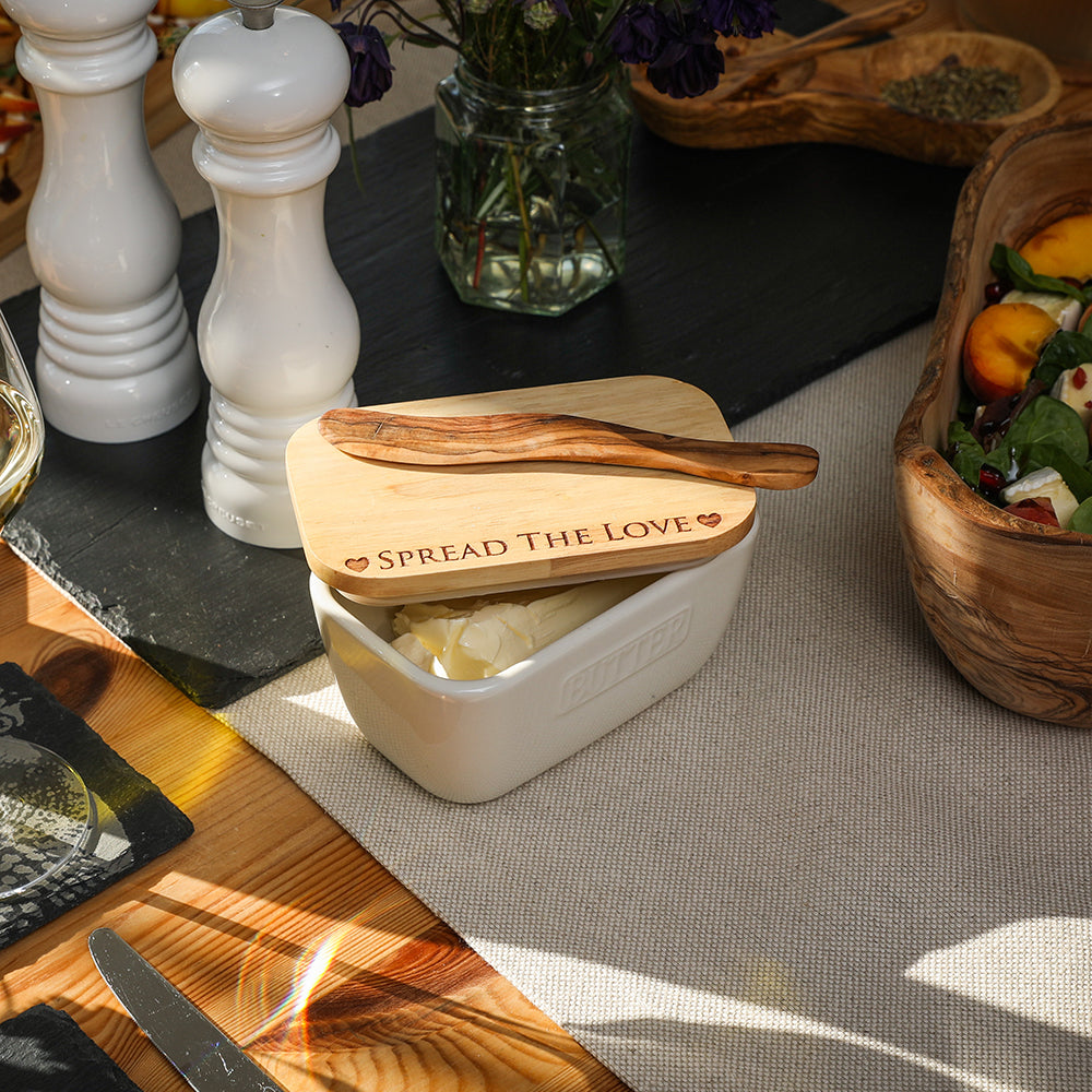 White Butter Dish - Spread The Love