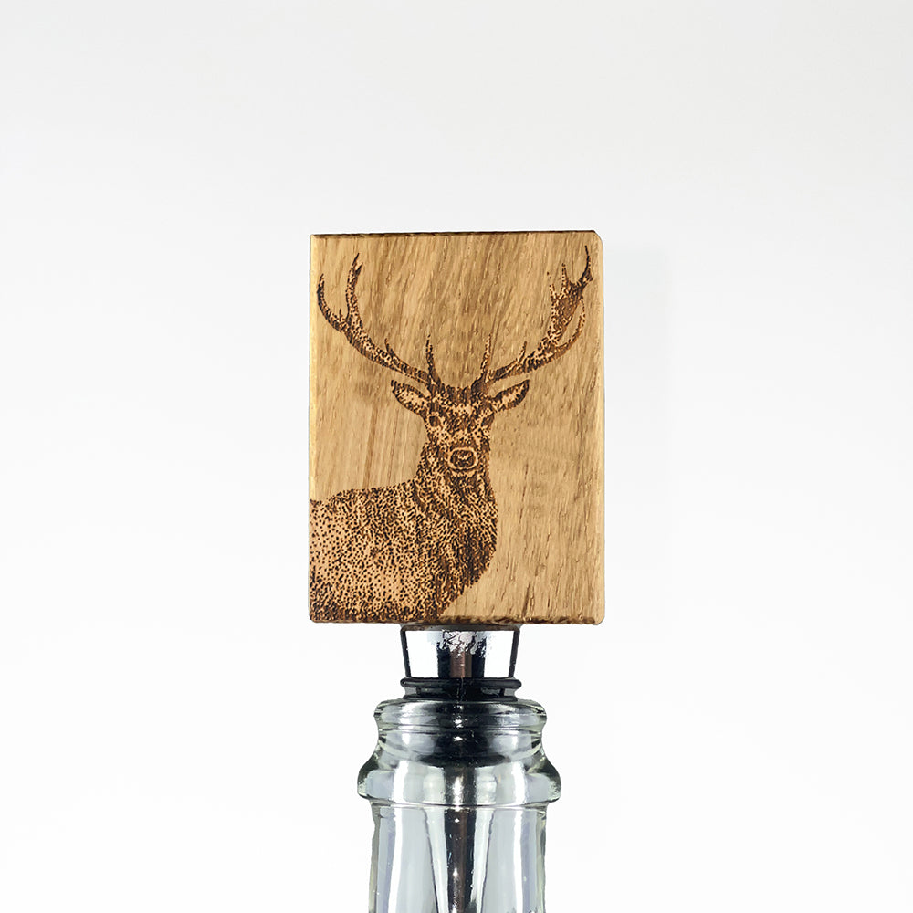 Oak Bottle Stopper - Monarch Stag