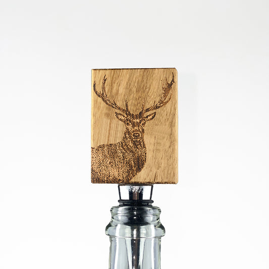 Oak Bottle Stopper - Monarch Stag