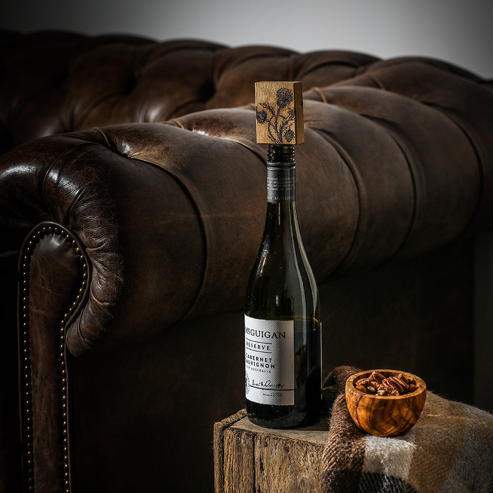 Oak Bottle Stopper  - Thistle Trio