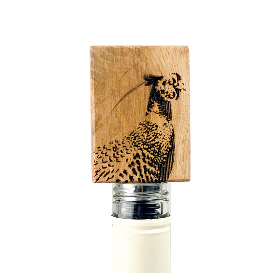 Oak Bottle Stopper - Pheasant