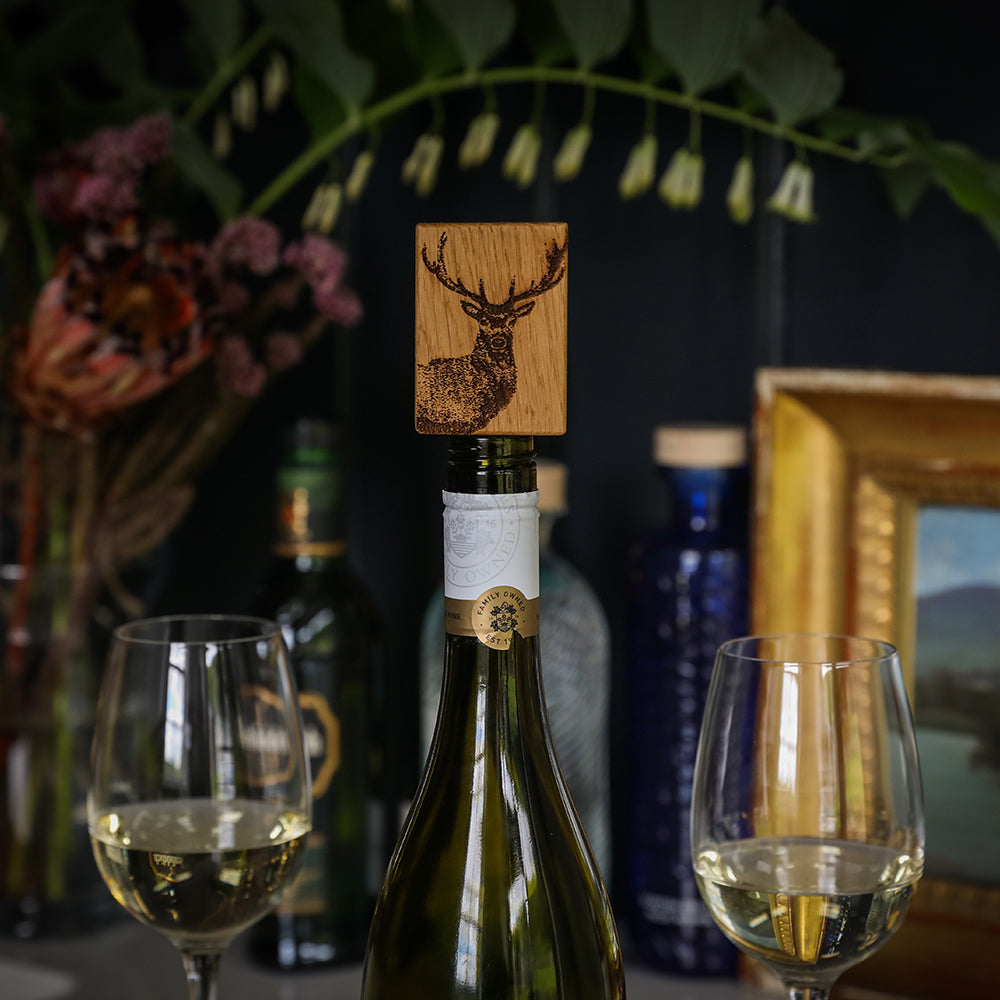Oak Bottle Stopper - Monarch Stag