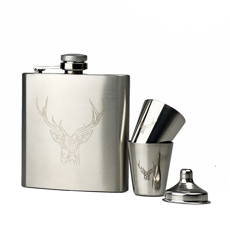 Hip Flask & Cup Set - Stag