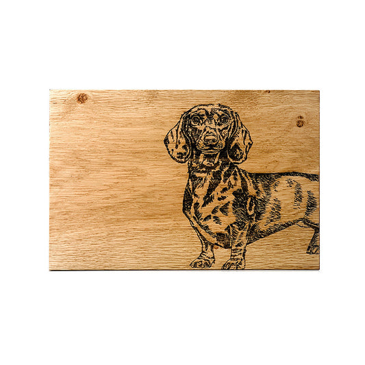 Oak Serving Board  - 30cm - Dachshund