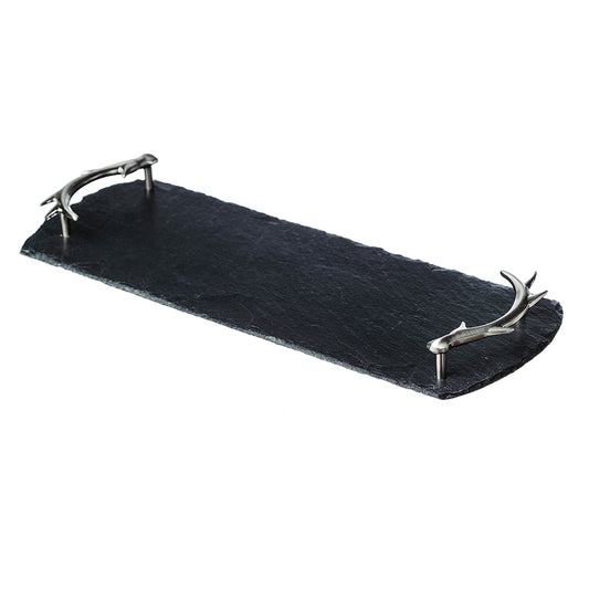 Slate Serving Tray - Small - Antler Handles - Gift Boxed