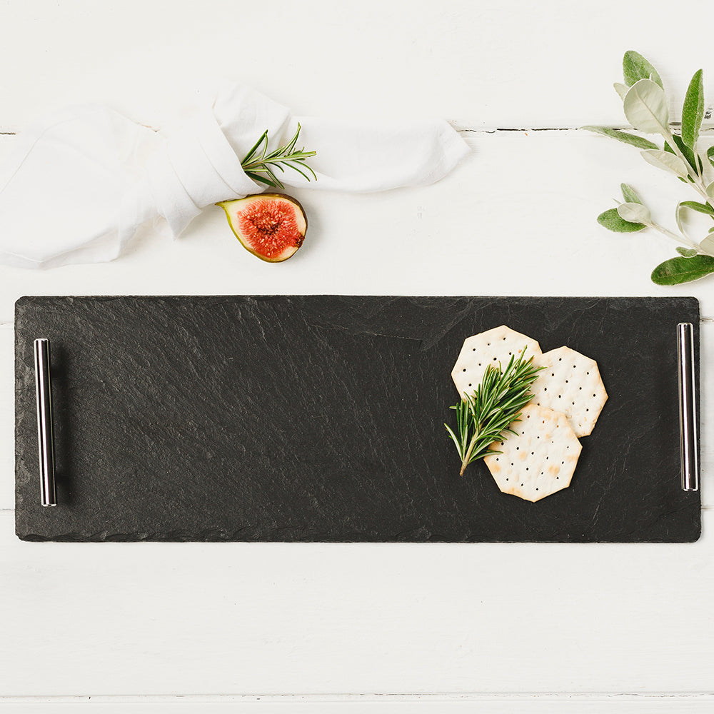 Slate Serving Tray - Small - Plain Handles - Gift Boxed